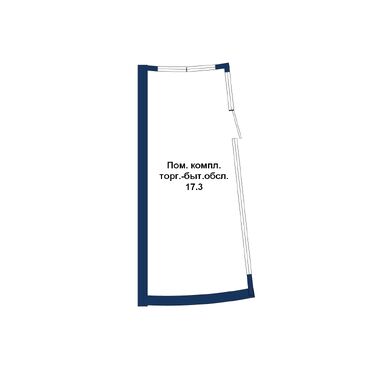 Административно-торговое помещение 17,3 м2 ЖК «Парус»-450003, план 1